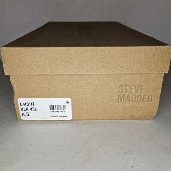 Steve Madden Laight Velvet Slip On Loafers Men Size 8.5 Black 099085 New in Box - Picture 6 of 6